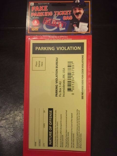 Fake Parking Tickets - Jokes, Gags and Pranks - Fake Parking Violations