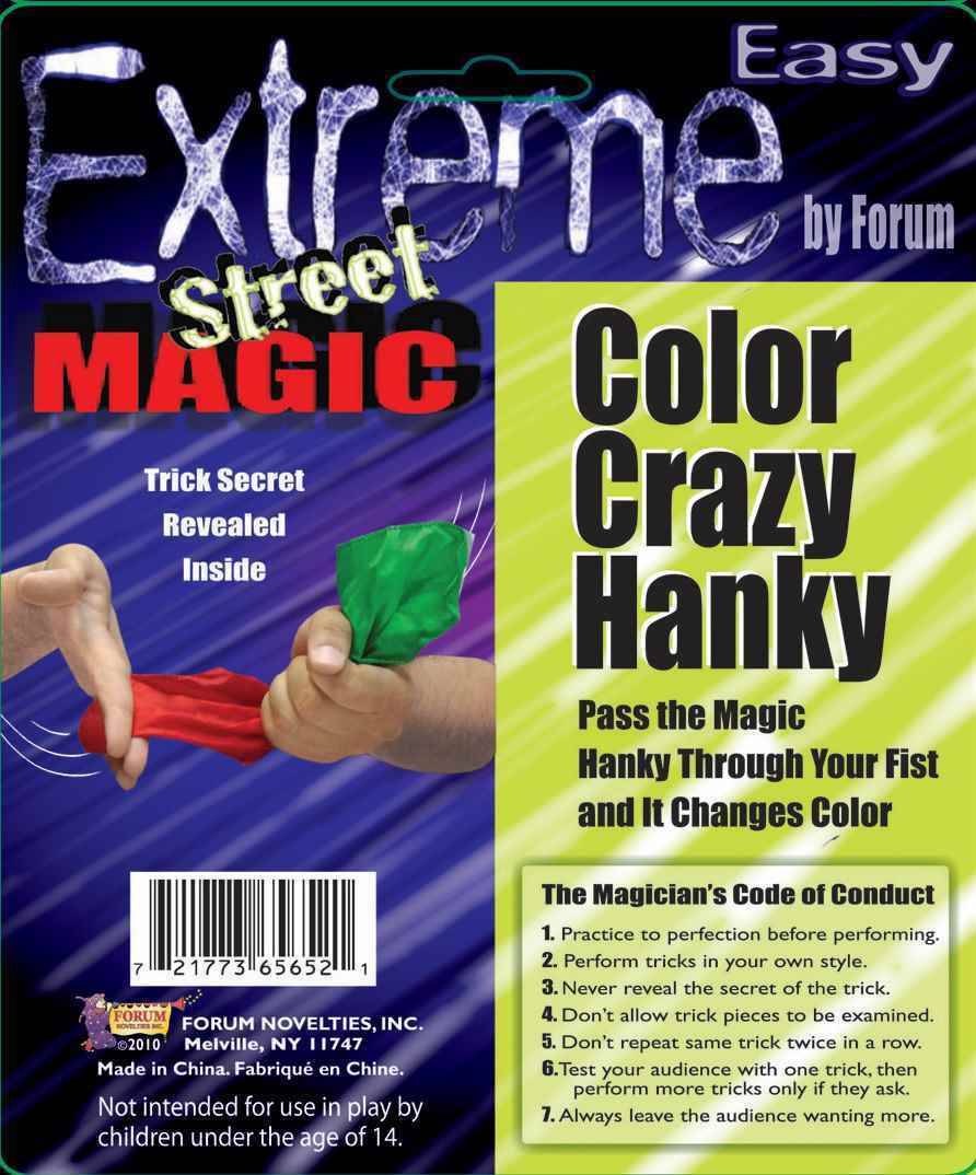 Extreme Street Magic: Color Crazy Hanky - Silk Pushed Through Your Fist Changes!