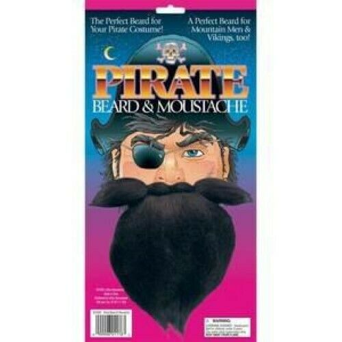 Pirate Set Includes Goatee, Moustache and Eye Patch - Perfect for Cosplay, etc.