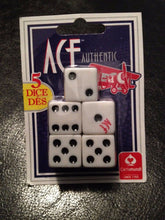 Load image into Gallery viewer, Dice (5 pack) - Jokes, Gags and Pranks - Five Standard Ace Authentic Dice!
