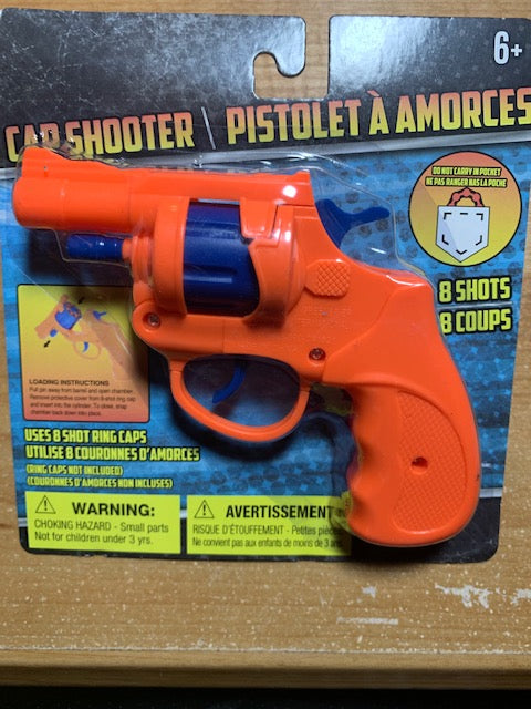 Cap Shooter - Great Toy - Uses 8 Shot Ring Caps! - Plastic Gun Toy - Colors Vary