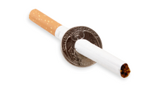 Load image into Gallery viewer, Cigarette Thru Quarter - (Single-Sided by Eagle Custom Coins) - Cigarette Through Quarter!
