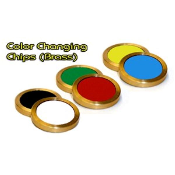 Color Changing Chips - Brass Version - Close-up Magic - Professionally Made Prop