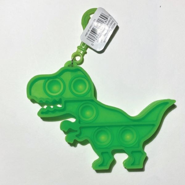 Bubble Pop Green Dino Bag Clip - Anti-Stress Pop It Fidget Toy - Pop Bubble Pops