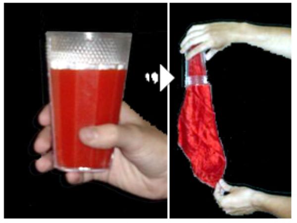 Drink To Silk - Pour Liquid Into A Glass And It Transforms Into A Silk!