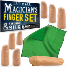 Load image into Gallery viewer, Ultimate Magician&#39;s Finger Set - Includes 4 Fingers, 4 Thumbs and 6&quot; Silk!
