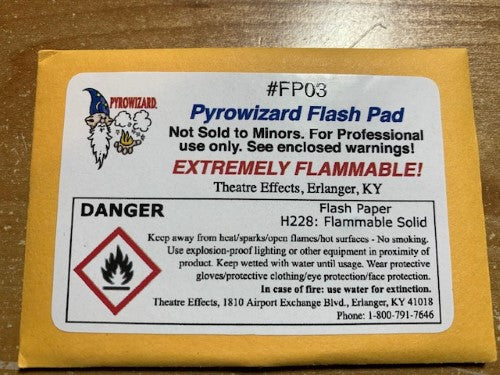 Flash Flammable Paper Flash Paper - 20 White 2x3 Inch Sheets - Add a Flash of Fire to Your N ...