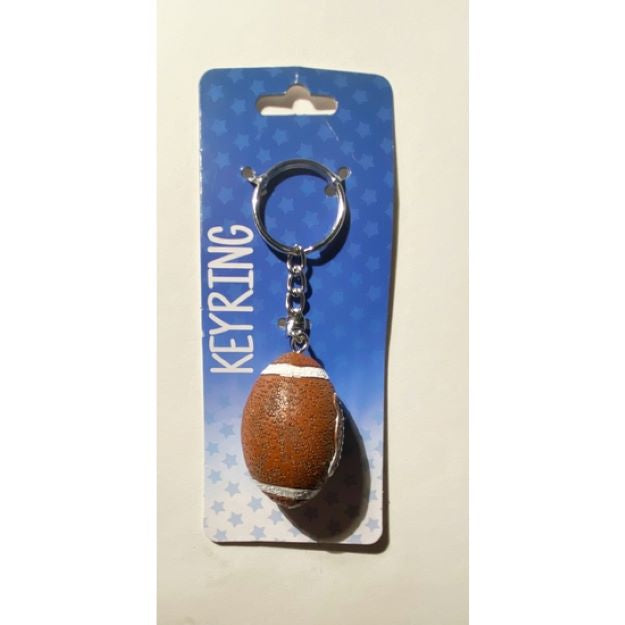 Foot Ball Poly-Resin Keychain - Show Your Sport Pride! - Football Keychain