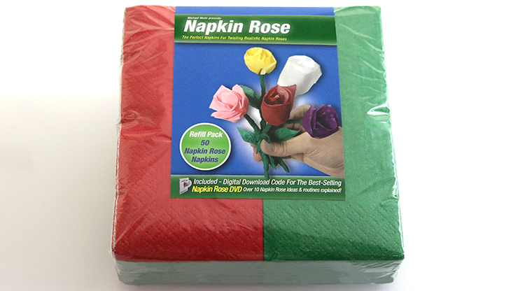 Napkin Rose Kit - Includes 50 Red/Green Napkins and Digital Download!