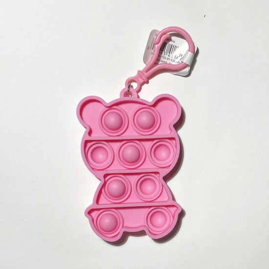 Bubble Pop Pink Bear Bag Clip - Anti-Stress Pop It Fidget Toy - Pop Bubble Pops!