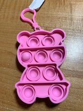 Load image into Gallery viewer, Bubble Pop Pink Bear Bag Clip - Anti-Stress Pop It Fidget Toy - Pop Bubble Pops!
