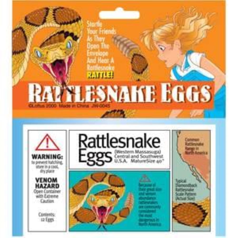 12 Count Fake Rattlesnake Eggs Prank - Classic Retro Envelope Gag Joke For Parties & Pranks