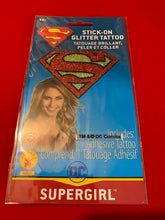 Load image into Gallery viewer, Super Girl Temporary Stick-On Glitter Tattoo - Cosplay, Dress-Up - Halloween

