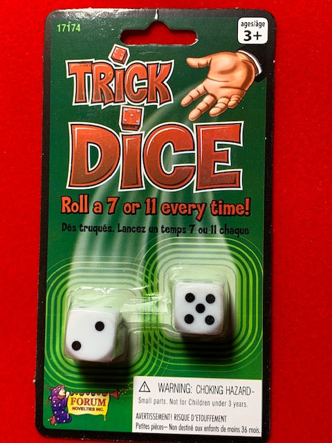 Trick Dice - Mis-Spotted Dice - Tricky Dice -- 7 or 11 White Gambling Dice